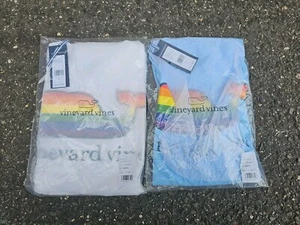 Lot 2 Vineyard Vines Limited Edition Pride GAY Whale Long Sleeve Shirt Large - Picture 1 of 5