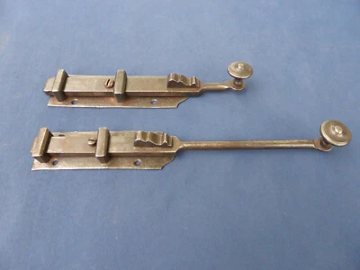 2 Targettes fer ancienne porte longueur 20,4 & 26,5 cm - Photo 1/4