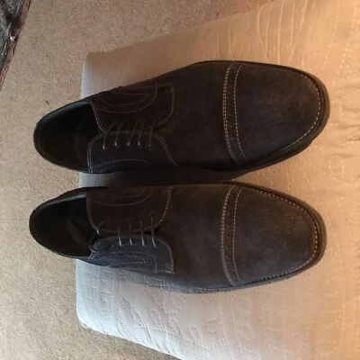 Hugo Boss Mens Black Suede Smart Lace Up Shoes Size UK 8 - Image 1 of 4