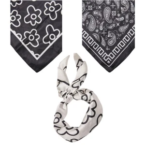 Big Pattern Bandana Urban Classics Scarf Neckerchief 80cm x Flower Look - Picture 1 of 10