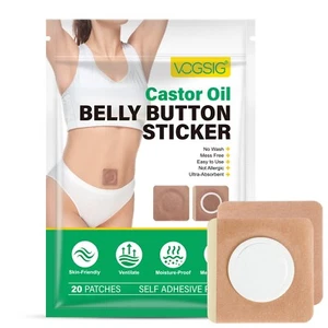 20Pcs Castor Oil Pack Wrap for Belly Button, Disposable Self-Adhesive Castor Oil - Picture 1 of 6