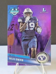 Miles Davis 2023 Bowman University Chrome Purple Refractor /399 BYU #72 - Imagen 1 de 3