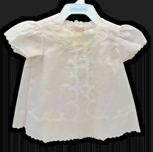 Vintage Infant Embroidered Dress & Matching Slip Pale Pink 0-3 Mo Dolls - Picture 1 of 7