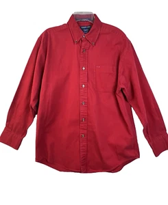 Alexander Juliun Classic Button Down Shirt Men Medium Red Thomaston Twill Preppy - Picture 1 of 9
