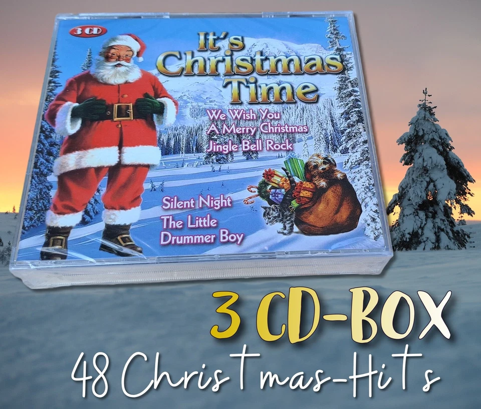 IT'S CHRISTMAS TIME: 3 CD-Box mit 48 Weihnachtsongs (Elvis, Frank Sinatra... NEU - Bild 1 von 4