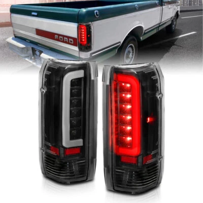 ANZO 1987-1996 Ford F-150 LED Taillights Black Housing Clear Lens (Pair) - Image 1 of 4
