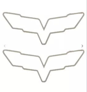 Front Hood & Rear Crossed Flags Emblem Stainless Trim 2005-2013 C6 Corvette ACC - Bild 1 von 4