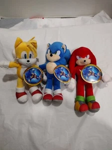 Sonic The Hedgehog 2 Movie 9” Plush Lot Set of 3 Knuckles Tails New With Tags - Picture 1 of 10