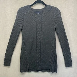 Nautica 100% Cotton Sweater Gray Cable Knit Design Size | M - Picture 1 of 11