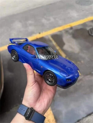 Polar Master 1:18 Mazda RX7 Diecast Model Car Blue extra engine Gifts Collection - Immagine 1 di 4