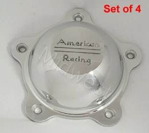 4 New American Racing 3505293 Polished Torq Thrust Hopster Center Caps w Screws - Picture 1 of 6