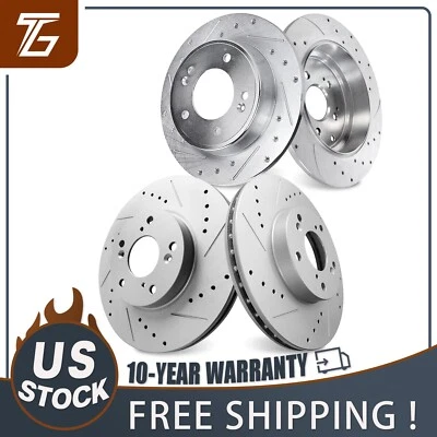 Front Rear Drilled Disc Brake Rotor Kit for Hyundai Elantra GT Forte Koup Soul Foto 1 de 4