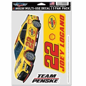 Joey Logano 2022 Wincraft #22 Shell/Pennzoil Multi Use Decal Sheet(3Pk) - Picture 1 of 1