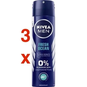 Nivea Men Fresh Ocean Spray deodorant 3 x 150ml 0% Aluminum FREE SHIPPING - Picture 1 of 1