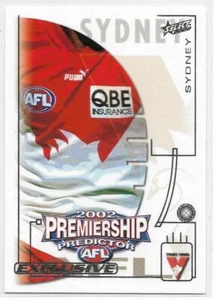 2002 Select Exclusive Premiership Predictor (PC14) SYDNEY + - Picture 1 of 1