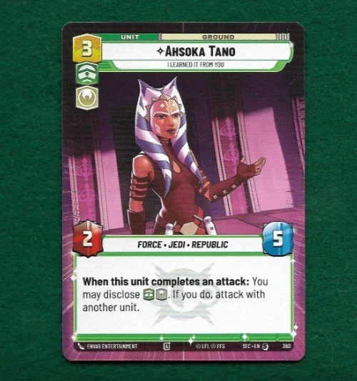 STAR WARS UNLIMITED SECRETS OF POWER SPECIAL HYPERSPACE #360 AHSOKA TANO - Image 1 of 1