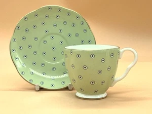 Wedgwood The Harlequin Collection Green Polka Dot demitasse cup & saucer duo. - Picture 1 of 9