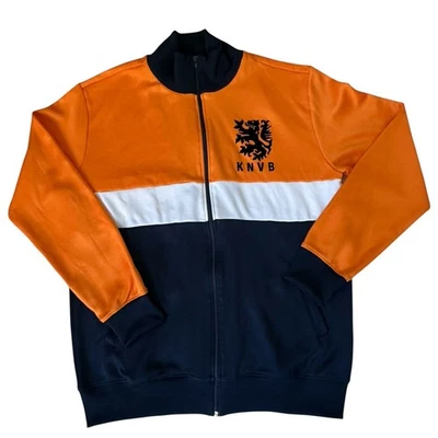 Jaqueta de futebol Holland retrô 1983 masculina XL zíper completo KNVB COPA bolsos de futebol - Imagem 1 de 4