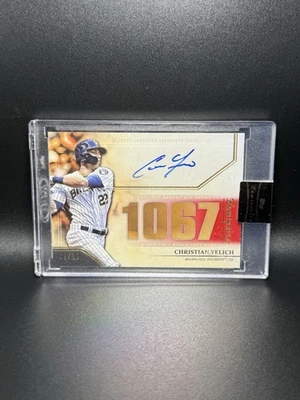 Christian Yelich 2020 Topps Luminaries Hit Kings Autographs Red #HK-CYE #04/10 - Image 1 of 2
