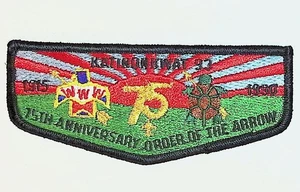 Katinonkwat Lodge 93 Central Ohio Council OH 1990 75th Ann Flap BLK Bdr (PK1318) - Picture 1 of 2