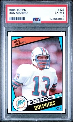 Graded 1984 Topps Dan Marino #123 Rookie RC Football Card PSA 6 Excellent - Image 1 of 2
