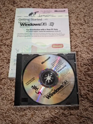 CD-ROM de instalación completa usado de Microsoft Windows 98 con certificado de autenticidad/clave de producto y guía del usuario Foto 1 de 4