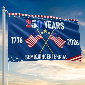 America 250th Anniversary Flag – Semiquincentennial Grommet Patriotic Flag - Picture 1 of 2