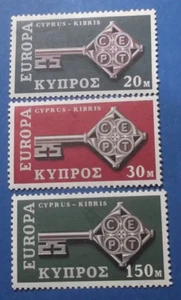 CYPRUS 1968 EUROPA CEPT KEYS MH Mint Hinged with original gum COMPLETE SET !!! - Picture 1 of 2