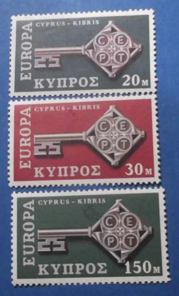 CYPRUS 1968 EUROPA CEPT KEYS MH Mint Hinged with original gum COMPLETE SET !!! - Image 1 of 2