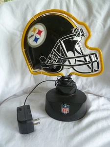 PITTSBURGH STEELERS DESKTOP HELMET NEON LIGHT - Picture 1 of 3