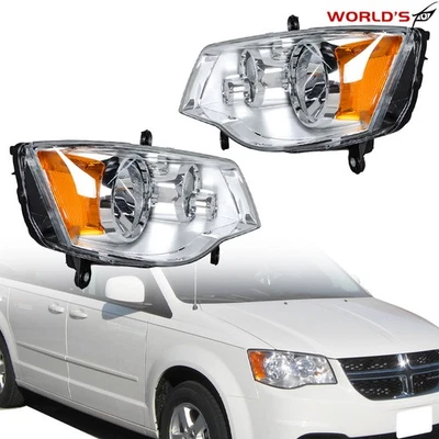 Headlights For Dodge Grand Caravan 2011-2019 Chrysler Town&Country 2008-16 RH&LH - Image 1 of 4