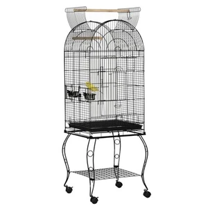 Jaula grande para pájaros, aviario para mascotas, soporte de alimentación con percha - Imagen 1 de 9