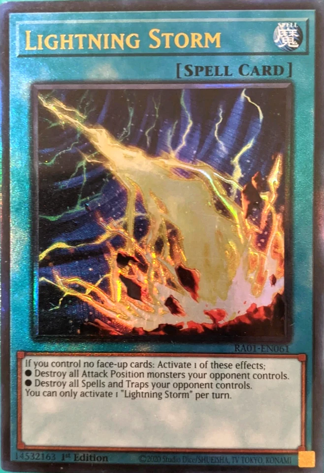 Lightning Storm - Ultimate Rare 1st Edition RA01-EN061 YuGiOh TCG Card - Image 1 of 1