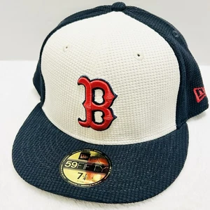 New Era Boston Red Sox Thermal Front 59FIFTY Fitted Hat Cap 7 1/4 Blue MLB - Picture 1 of 5
