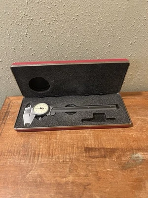 Vintage Starrett 6 inch Dial Caliper No. 120 Hardened Stainless Steel w/ Case - Image 1 of 4