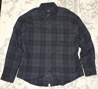 XL Rails Mens Charcoal/Black Plaid Flannel Button Up Long Sleeve NWT MSRP $128 - Image 1 of 4