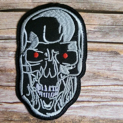 Evil Killer Robot 80s 90s Science Fiction Embroidered Iron on Patch. - Image 1 of 2