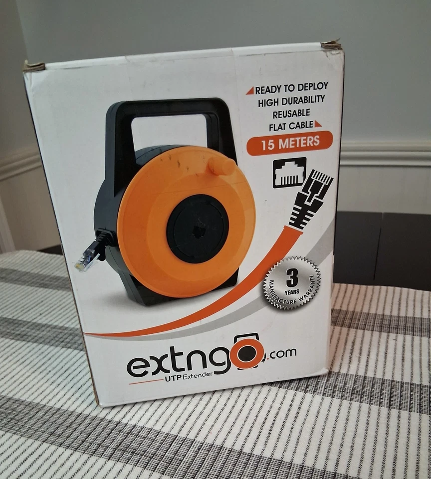 EXTNGO Retractable Network Cable Extender, 50 Ft (15 Meter) CAT 6 Ethernet Cable - Image 1 of 4