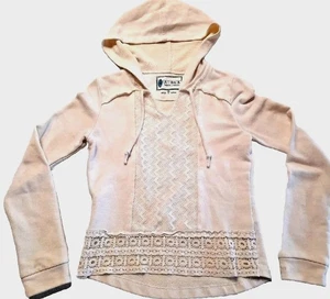 OUTBACK Trading Company Jr's/Ladies Chloe Hoodie Size MD Front Lacy Insert White - Picture 1 of 13