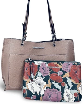 Bolso de Mano Steve Madden BDonna Malva Cuero Sintético Forro Floral Bolsa a Juego Foto 1 de 4