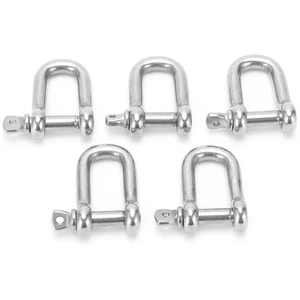 5Pcs M6 Straight D Shackle Short 304 Stainless Steel Breaking D Rigging EO - Picture 1 of 12