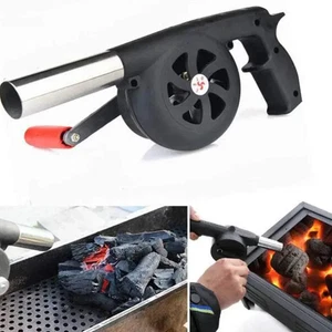 Soplador de aire manual para barbacoa - Ventilador de manivela portátil para barbacoa al aire libre y camping U - Imagen 1 de 5