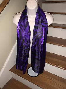 J CREW Royal Purple Shiny Zebra Animal Print BOHO SCARF WRAP Sexy ORIGINAL❤️tb50 - Picture 1 of 4