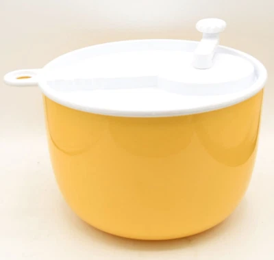 Vintage Yellow Copco Salad Spinner Lettuce Greens Kale Strainer Plastic Design - Image 1 of 4