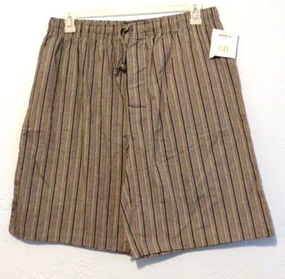 Croft & Barrow Swim Trunks Men's Large Gray with Black Stripes New W/Tags - Image 1 of 4