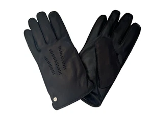 Ugg Wrangell Leather Faux Fur Lined Smart Gloves Black XL Touch Screen able Men - Picture 1 of 4