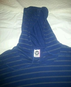 ROXY Hoodie Blue with Gray Stripes, Size Medium - Picture 1 of 5
