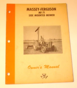 Original 1963 Massey Ferguson MF-71 Side Mounted Mower Operator's Manual Vintage - Picture 1 of 3