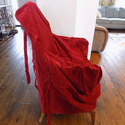 Pottery Barn Red Velvet Dining Chair Cover ARM - Image 1 of 4