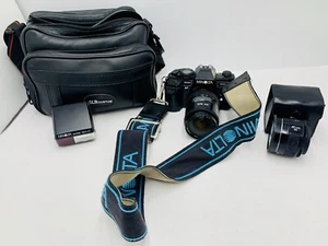 Minolta Maxxum 9000AF 35 mm corpo reflex pellicola + zoom 28-80 + flash + obiettivo AF50 + custodia - Foto 1 di 7